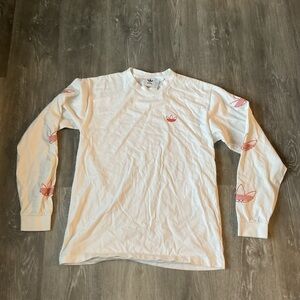 Adidas cotton trefoil arm embroidered long sleeve shirts